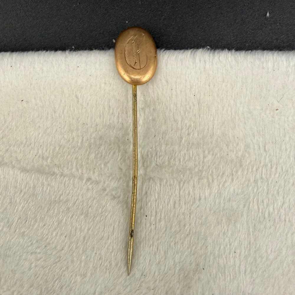 Vintage Gold Filled Stick Pin Brooch Monogram Letter C